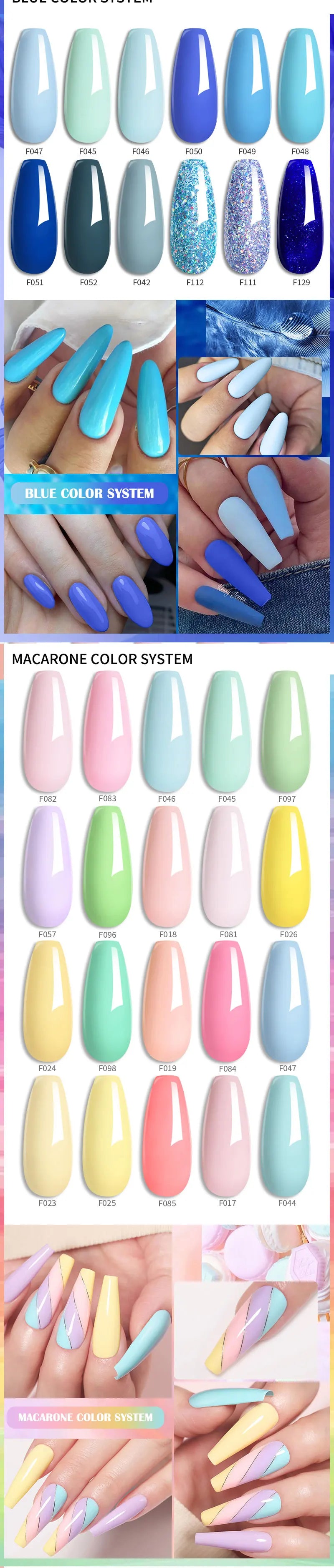 Gel Nail Polish Set - 6Pcs 7ML UV Gel Varnish | Bright Pink Semi Permanent Soak Off - ZOOMNSTORE