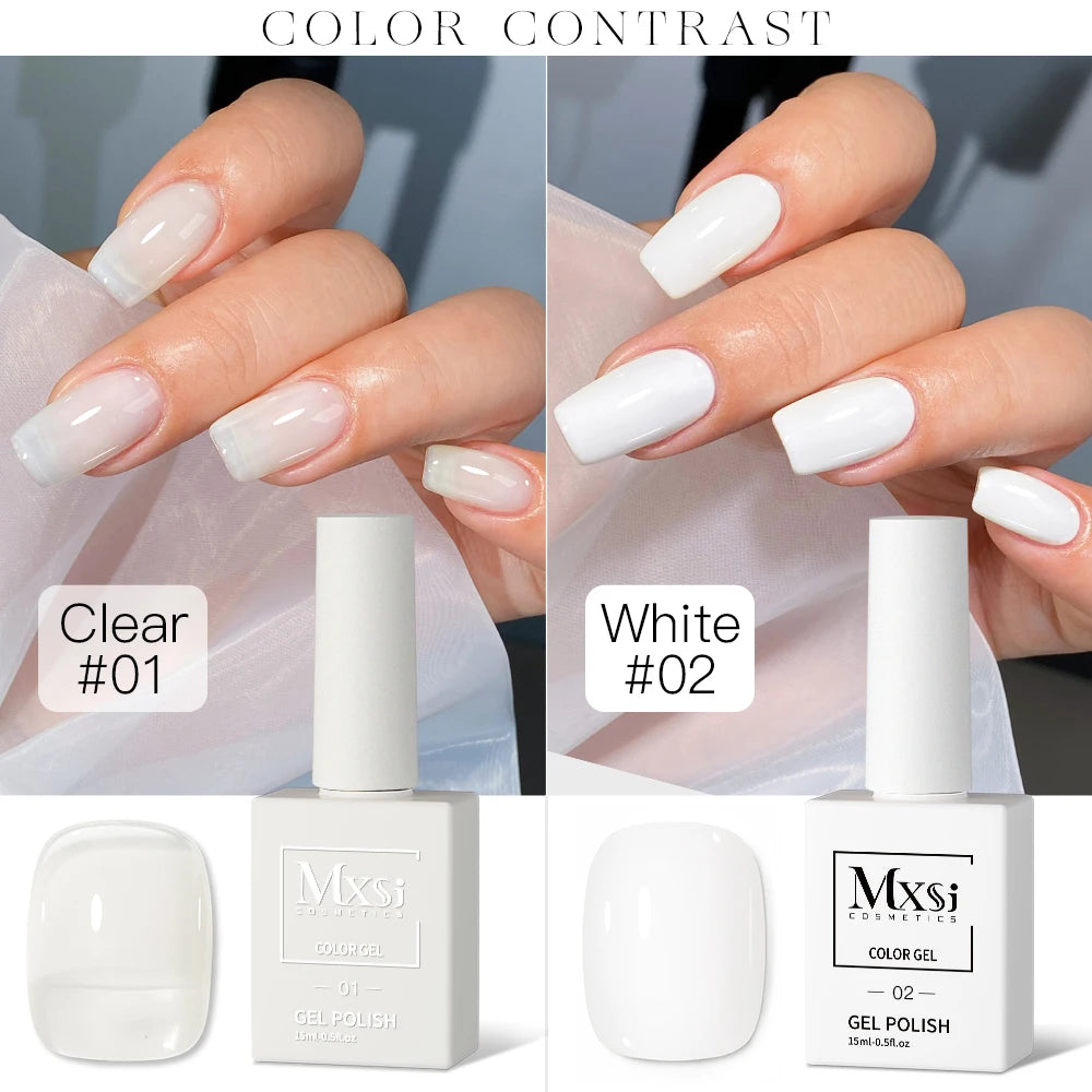 Gel Nail Polish Set - Neon Brown Royal Blue Red Green Pastel Nude Varnish - ZOOMNSTORE