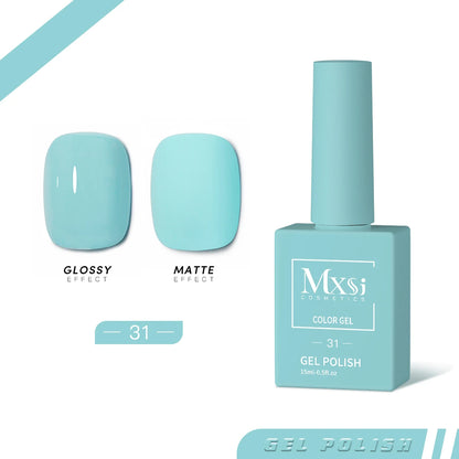 Gel Nail Polish Set - Neon Brown Royal Blue Red Green Pastel Nude Varnish - ZOOMNSTORE