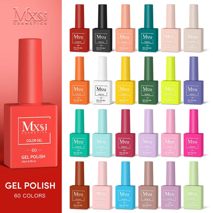 Gel Nail Polish Set - Neon Brown Royal Blue Red Green Pastel Nude Varnish - ZOOMNSTORE