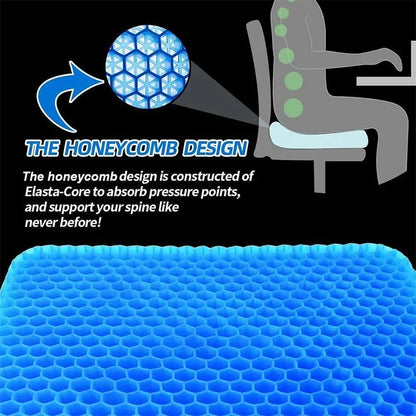 Gel Seat Cushion - Double Thick Pressure Relief Cushion | Breathable Chair Pad for Office, Car & Wheelchair - ZOOMNSTORE