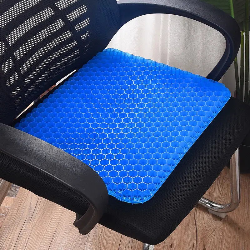Gel Seat Cushion - Double Thick Pressure Relief Cushion | Breathable Chair Pad for Office, Car & Wheelchair - ZOOMNSTORE
