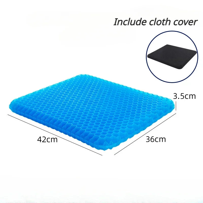 Gel Seat Cushion - Double Thick Pressure Relief Cushion | Breathable Chair Pad for Office, Car & Wheelchair - ZOOMNSTORE