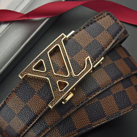 Genuine Leather Automatic Buckle Belt - Versatile Mens and Womens Jeans Waistband - ZOOMNSTORE