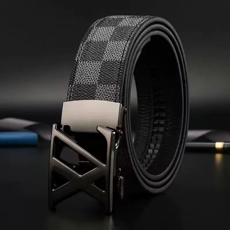 Genuine Leather Automatic Buckle Belt - Versatile Mens and Womens Jeans Waistband - ZOOMNSTORE