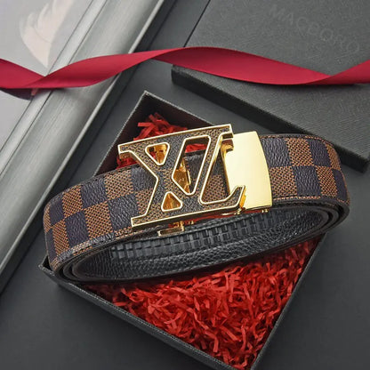 Genuine Leather Automatic Buckle Belt - Versatile Mens and Womens Jeans Waistband - ZOOMNSTORE