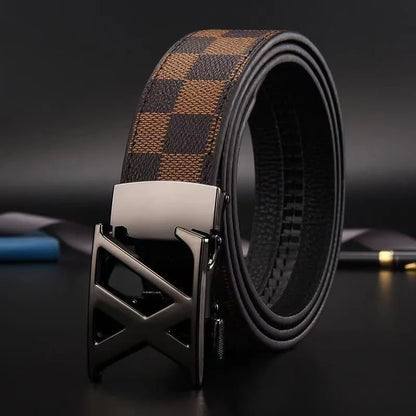 Genuine Leather Automatic Buckle Belt - Versatile Mens and Womens Jeans Waistband - ZOOMNSTORE