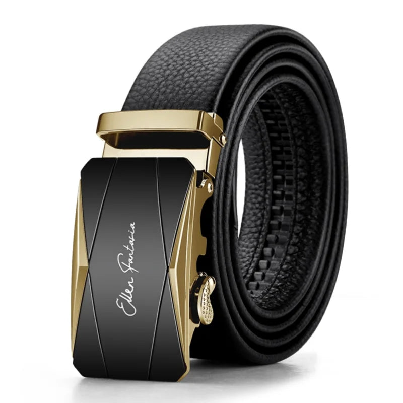 Genuine Leather Automatic Mens Belt - Adjustable Business Waistband - ZOOMNSTORE