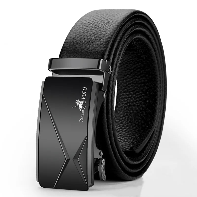 Genuine Leather Automatic Mens Belt - Adjustable Business Waistband - ZOOMNSTORE