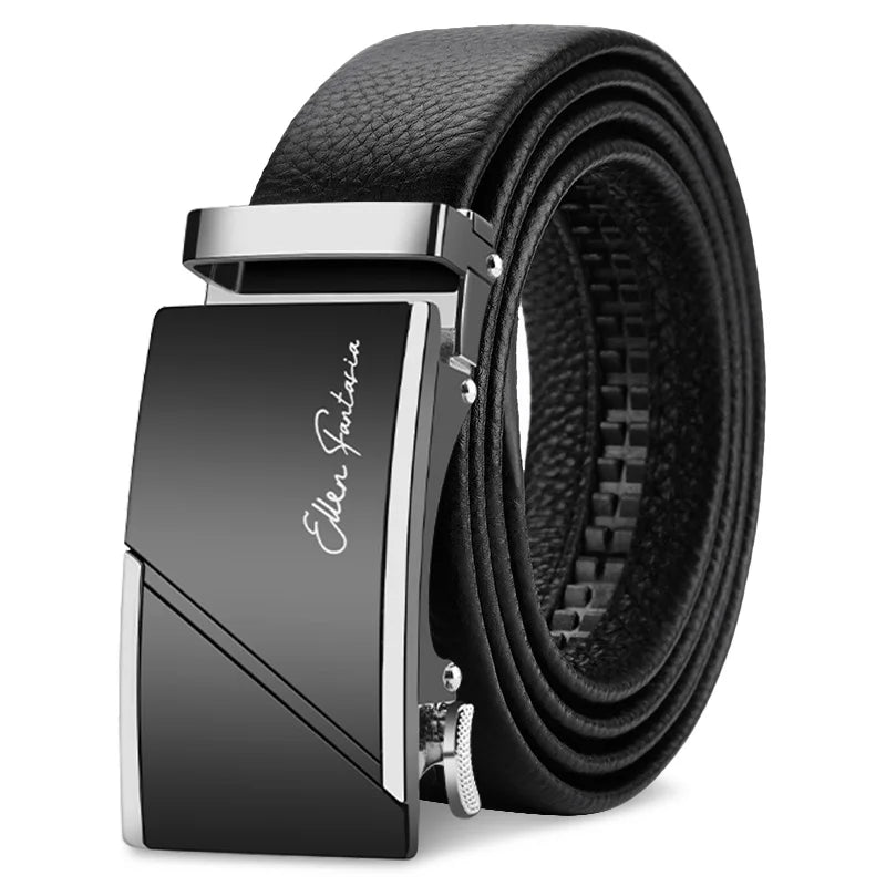 Genuine Leather Automatic Mens Belt - Adjustable Business Waistband - ZOOMNSTORE