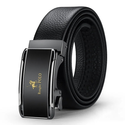 Genuine Leather Automatic Mens Belt - Adjustable Business Waistband - ZOOMNSTORE