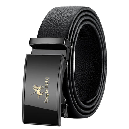 Genuine Leather Automatic Mens Belt - Adjustable Business Waistband - ZOOMNSTORE