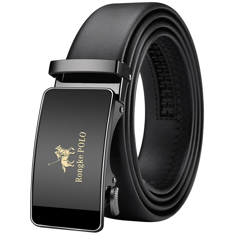 Genuine Leather Automatic Mens Belt - Adjustable Business Waistband - ZOOMNSTORE