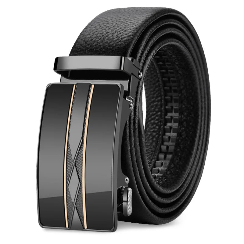 Genuine Leather Automatic Mens Belt - Adjustable Business Waistband - ZOOMNSTORE