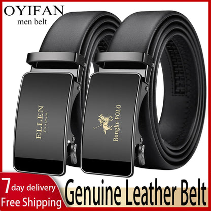 Genuine Leather Belt - Adjustable Men’s Ratchet Belt | Metal Buckle, Durable Cowhide Strap - ZOOMNSTORE