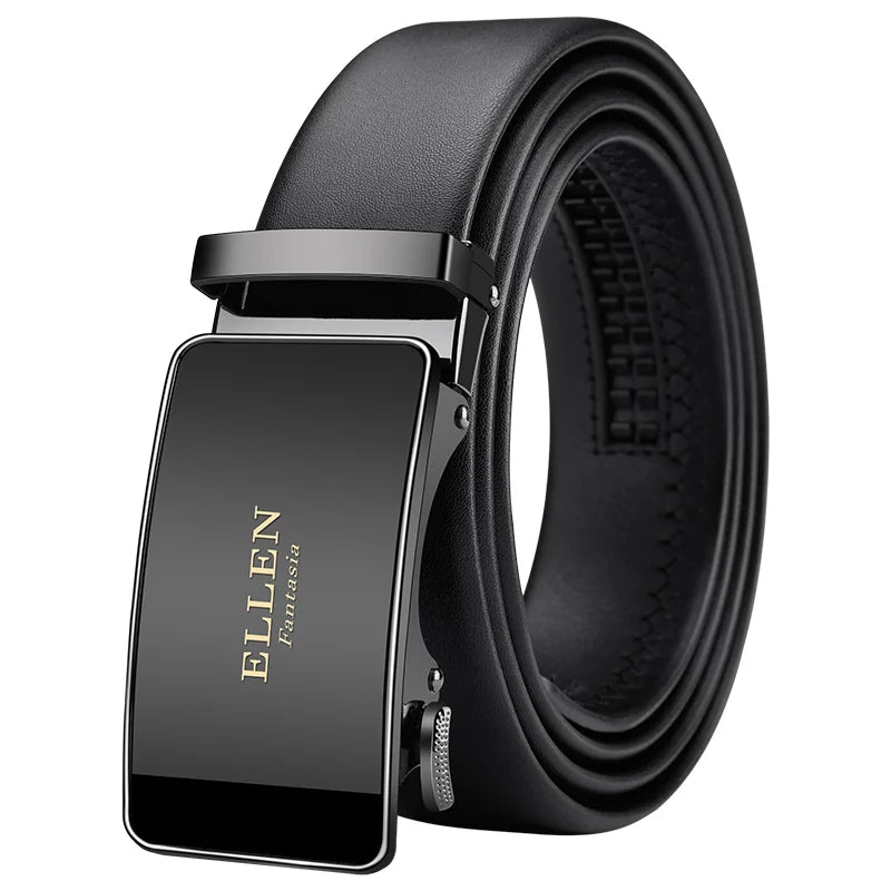 Genuine Leather Belt - Adjustable Men’s Ratchet Belt | Metal Buckle, Durable Cowhide Strap - ZOOMNSTORE