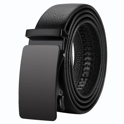 Genuine Leather Belt - Adjustable Men’s Ratchet Belt | Metal Buckle, Durable Cowhide Strap - ZOOMNSTORE