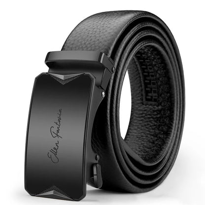 Genuine Leather Belt - Adjustable Men’s Ratchet Belt | Metal Buckle, Durable Cowhide Strap - ZOOMNSTORE