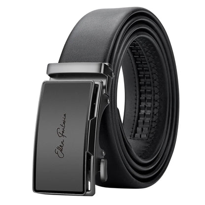 Genuine Leather Belt - Adjustable Men’s Ratchet Belt | Metal Buckle, Durable Cowhide Strap - ZOOMNSTORE