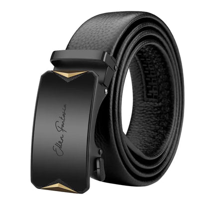 Genuine Leather Belt - Adjustable Men’s Ratchet Belt | Metal Buckle, Durable Cowhide Strap - ZOOMNSTORE