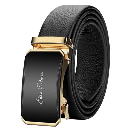 Genuine Leather Belt - Adjustable Men’s Ratchet Belt | Metal Buckle, Durable Cowhide Strap - ZOOMNSTORE
