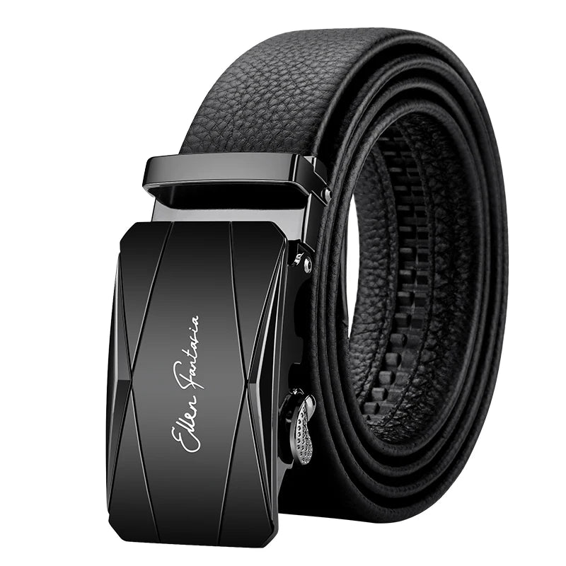 Genuine Leather Belt - Adjustable Men’s Ratchet Belt | Metal Buckle, Durable Cowhide Strap - ZOOMNSTORE