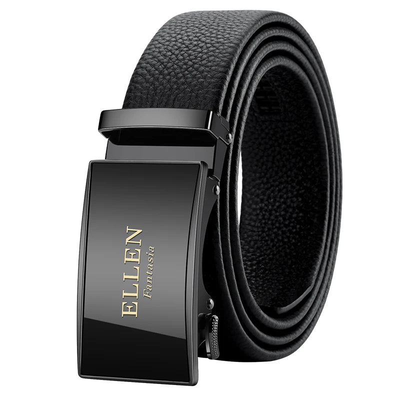 Genuine Leather Belt - Adjustable Men’s Ratchet Belt | Metal Buckle, Durable Cowhide Strap - ZOOMNSTORE