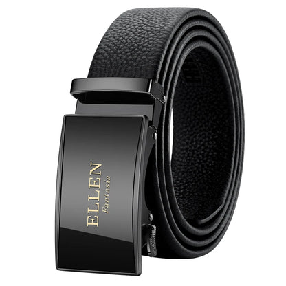 Genuine Leather Belt - Adjustable Men’s Ratchet Belt | Metal Buckle, Durable Cowhide Strap - ZOOMNSTORE