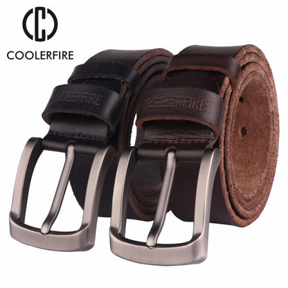 Genuine Leather Mens Belt - Full Grain Cowhide Jeans Belt - ZOOMNSTORE