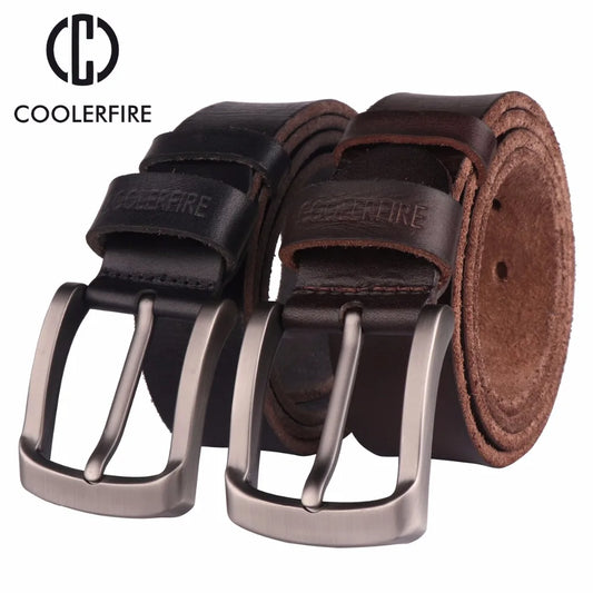 Genuine Leather Mens Belt - Full Grain Cowhide Jeans Belt - ZOOMNSTORE
