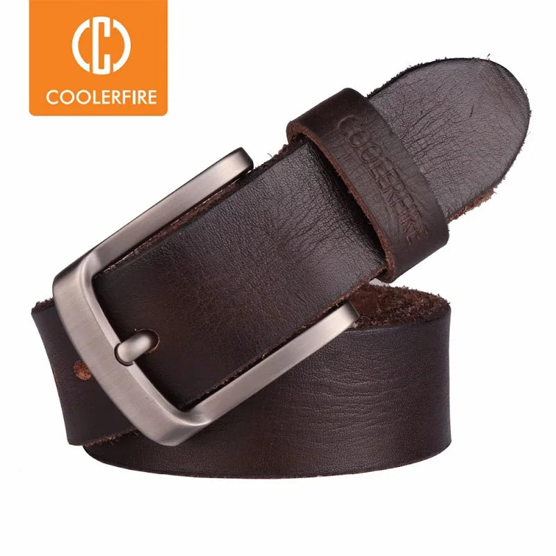Genuine Leather Mens Belt - Full Grain Cowhide Jeans Belt - ZOOMNSTORE