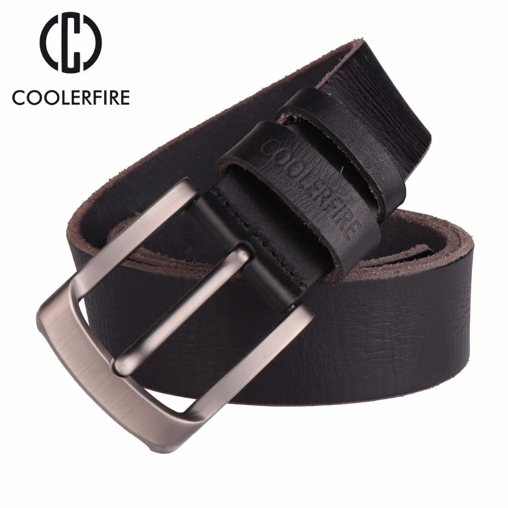 Genuine Leather Mens Belt - Full Grain Cowhide Jeans Belt - ZOOMNSTORE