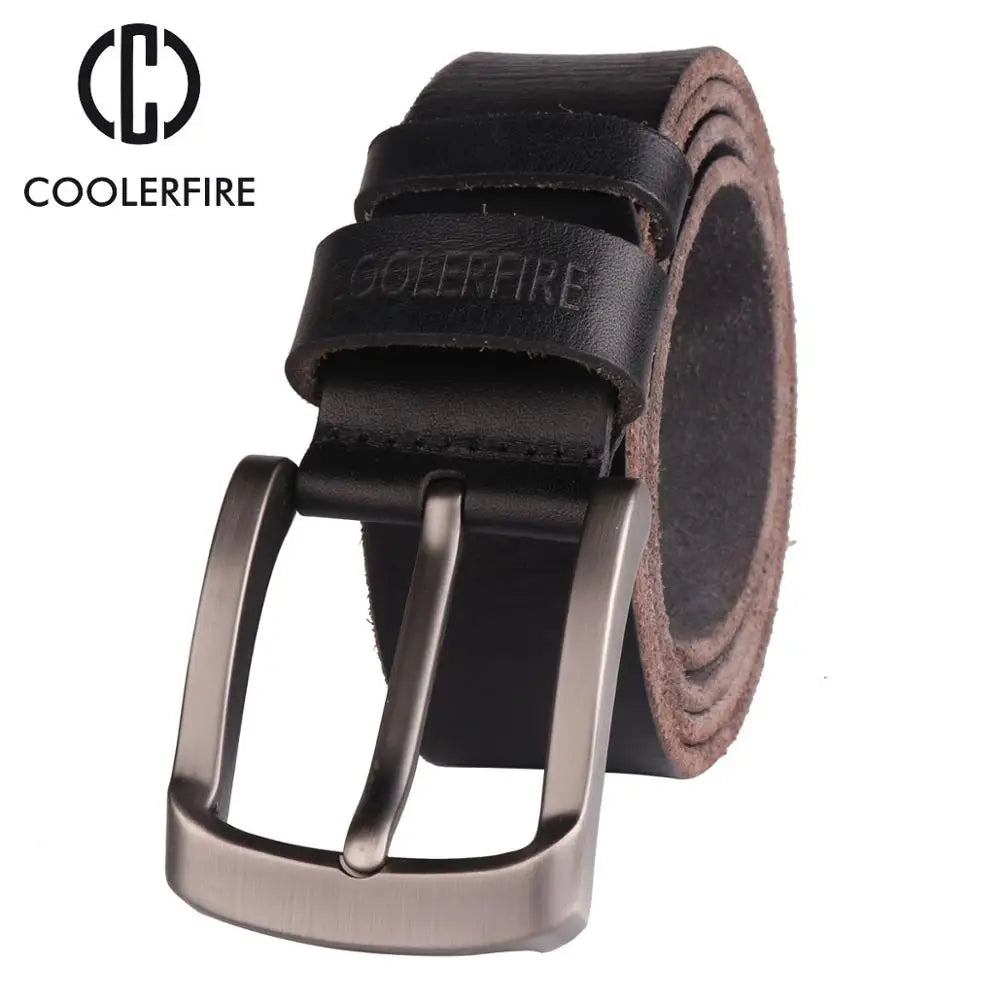 Genuine Leather Mens Belt - Full Grain Cowhide Jeans Belt - ZOOMNSTORE