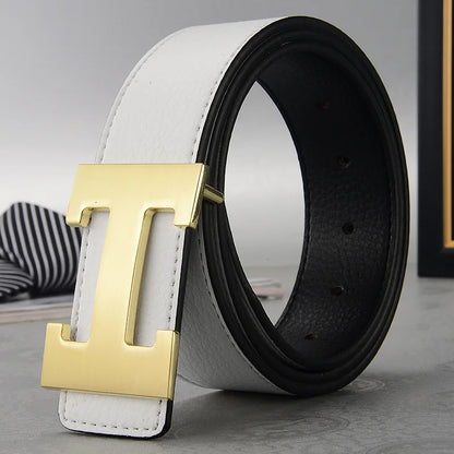Genuine Leather Belt - Luxury Mens Fashion Belt 38cm Width - ZOOMNSTORE