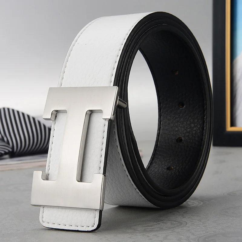 Genuine Leather Belt - Luxury Mens Fashion Belt 38cm Width - ZOOMNSTORE