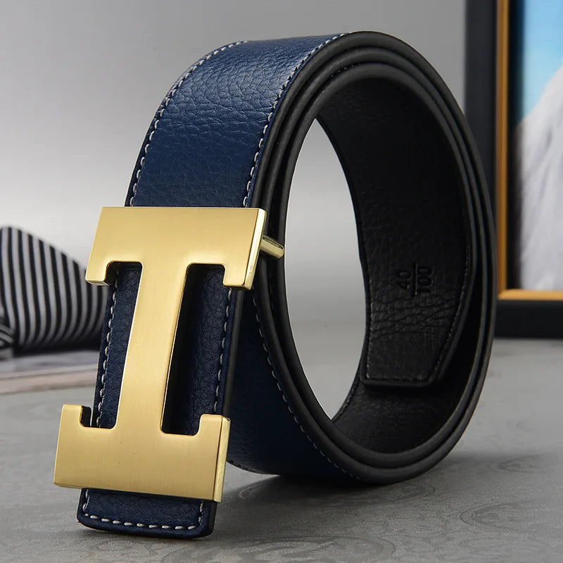 Genuine Leather Belt - Luxury Mens Fashion Belt 38cm Width - ZOOMNSTORE