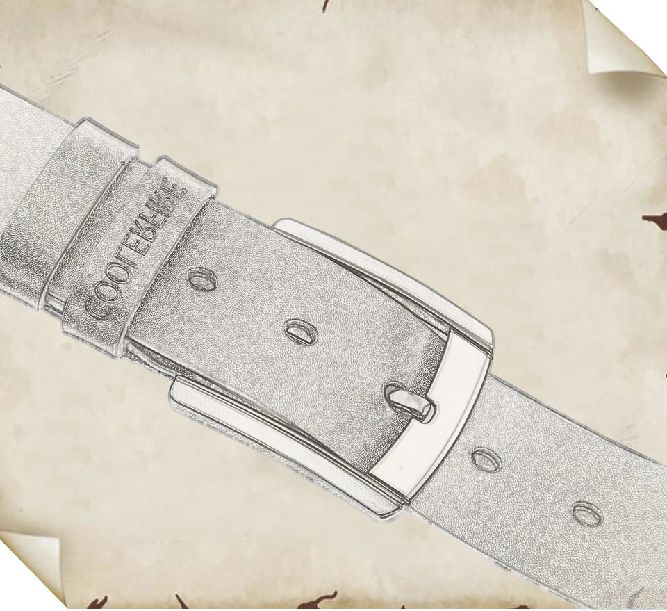 Genuine Leather Belt - Men Cowhide Pin Buckle Adjustable Black Brown Strap - ZOOMNSTORE