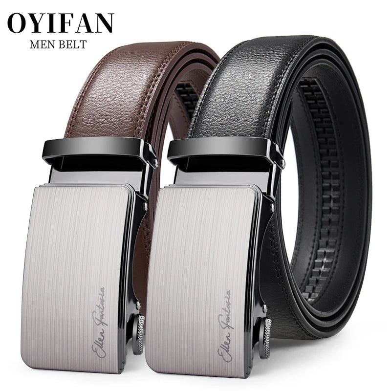 Genuine Leather Belt – Men’s Automatic Buckle Business Belt | Fashion Designer - ZOOMNSTORE