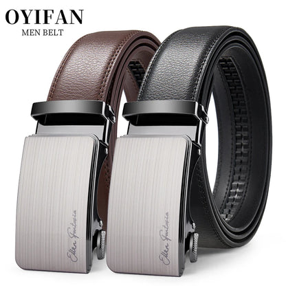 Genuine Leather Belt – Men’s Automatic Buckle Business Belt | Fashion Designer - ZOOMNSTORE