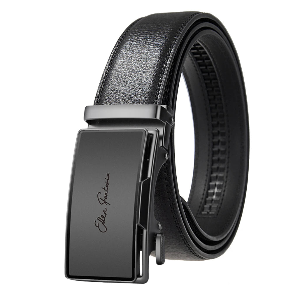 Genuine Leather Belt – Men’s Automatic Buckle Business Belt | Fashion Designer - ZOOMNSTORE