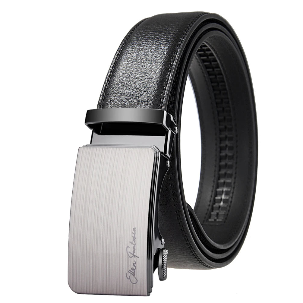 Genuine Leather Belt – Men’s Automatic Buckle Business Belt | Fashion Designer - ZOOMNSTORE