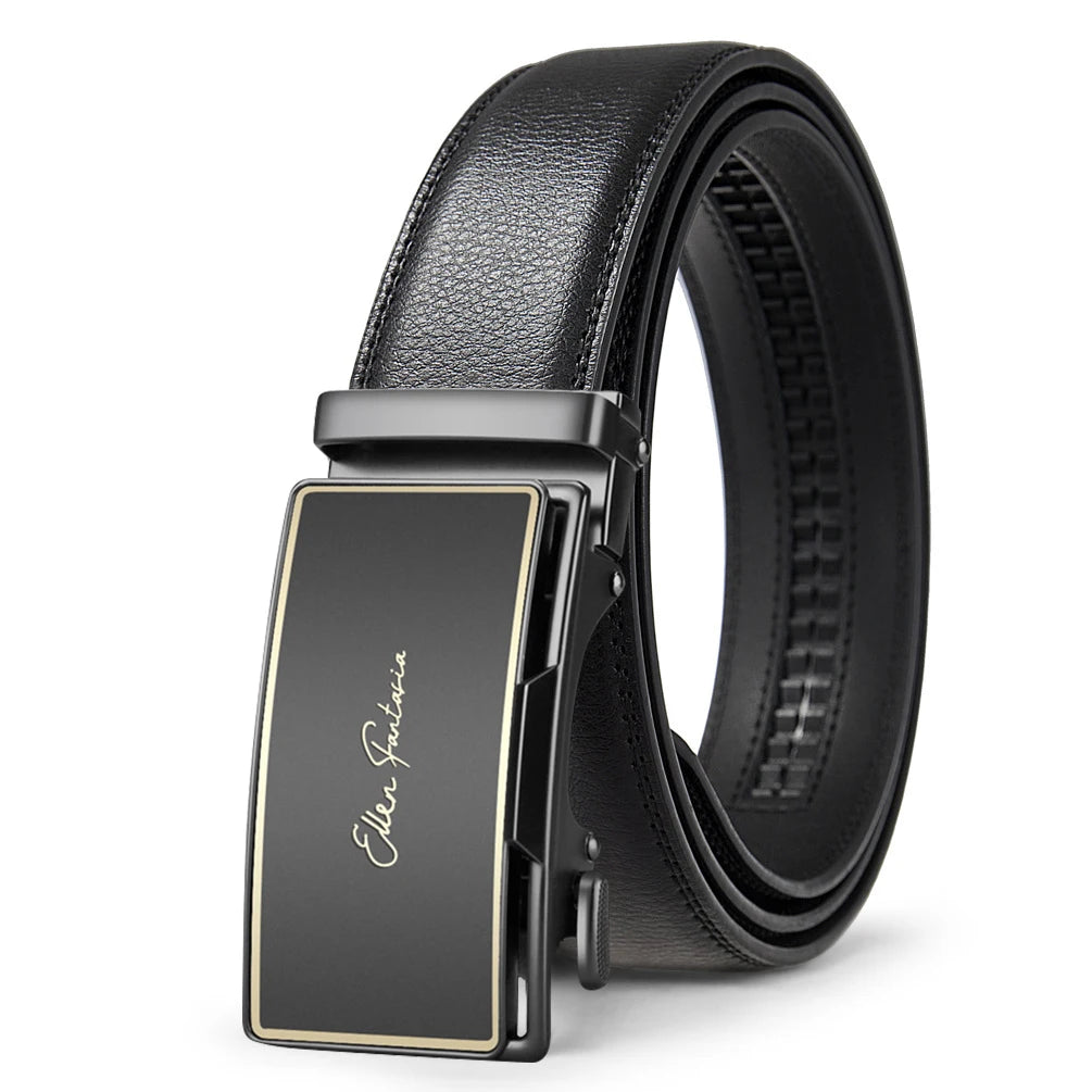 Genuine Leather Belt – Men’s Automatic Buckle Business Belt | Fashion Designer - ZOOMNSTORE