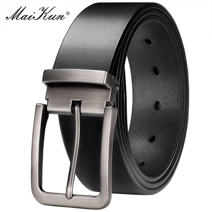 Genuine Leather Belt - Men's Casual Large Size Alloy Pin Buckle Business Suit - ZOOMNSTORE