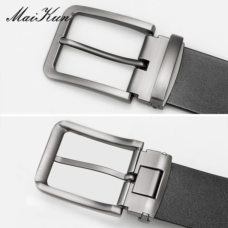 Genuine Leather Belt - Men's Casual Large Size Alloy Pin Buckle Business Suit - ZOOMNSTORE