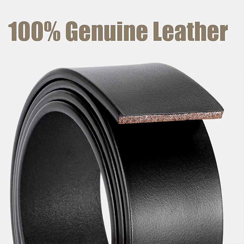Genuine Leather Belt - Men's Casual Large Size Alloy Pin Buckle Business Suit - ZOOMNSTORE