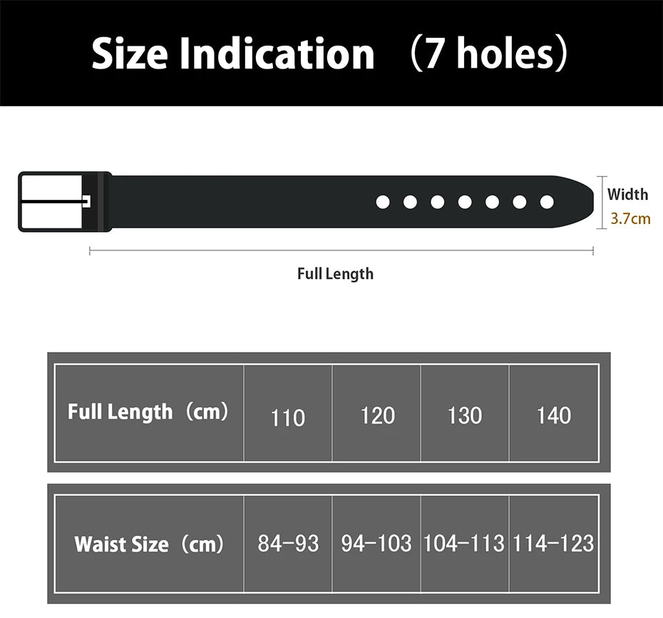 Genuine Leather Belt - Men's Casual Large Size Alloy Pin Buckle Business Suit - ZOOMNSTORE
