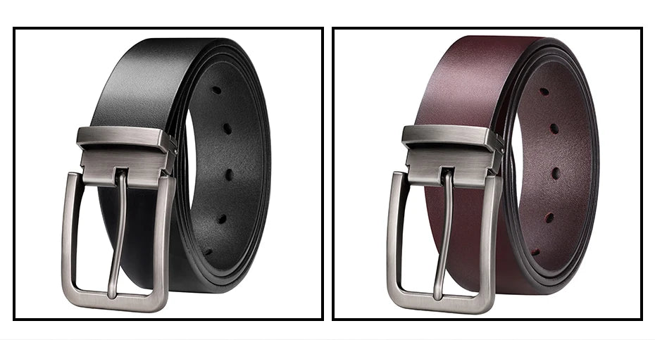 Genuine Leather Belt - Men's Casual Large Size Alloy Pin Buckle Business Suit - ZOOMNSTORE