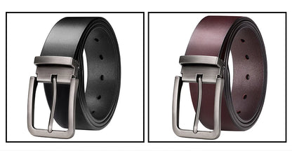Genuine Leather Belt - Men's Casual Large Size Alloy Pin Buckle Business Suit - ZOOMNSTORE
