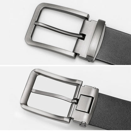 Genuine Leather Belt - Men's Casual Large Size Alloy Pin Buckle Business Suit - ZOOMNSTORE