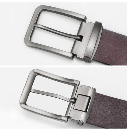 Genuine Leather Belt - Men's Casual Large Size Alloy Pin Buckle Business Suit - ZOOMNSTORE